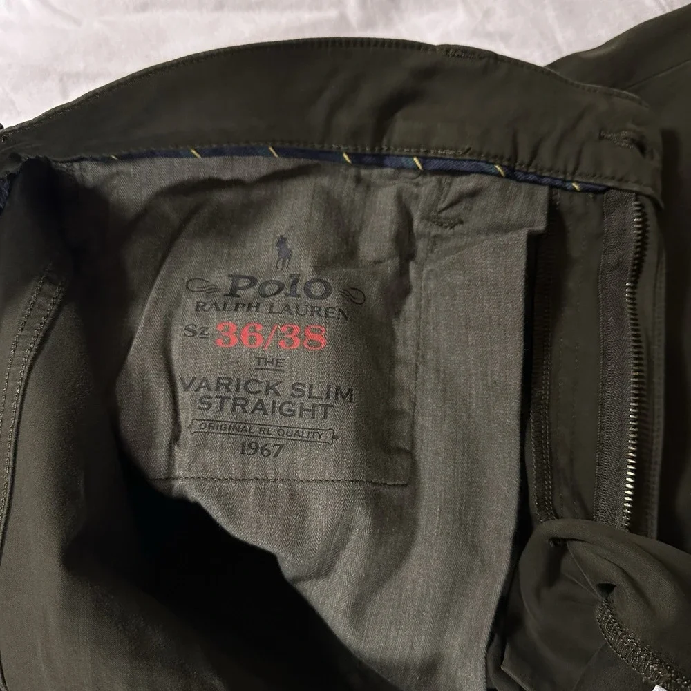 NWT Polo Ralph Lauren The Varick Stretch Slim Straight Jeans Khaki Size 36T X 38